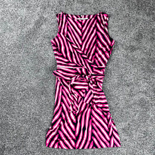 Diane Von Furstenberg Women Silk Faux Wrap Dress Size 10 Knee Length Multicolour