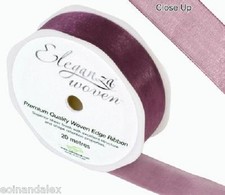 Woven Edge Organza Ribbon  3mm 6mm 10mm 15mm 25mm, 38mm, 70mm, Wide. FULL ROLLS