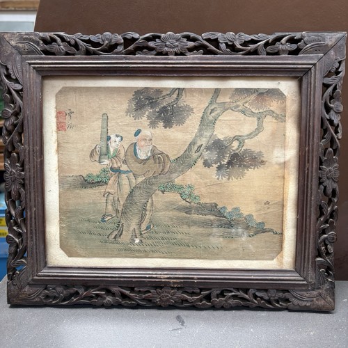 Antique chinese silk - silk, painting