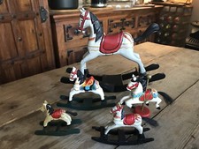 Vintage Wooden Rocking Horse Collection Handcrafted Nursery Christmas Decoration