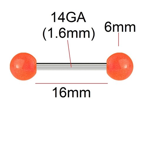 14g 16mm tongue - 14g, 1.6