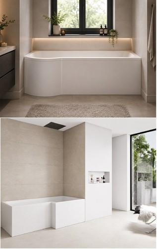 Bath side panel - shaped, or