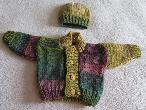 Hand knitted self - knitted, patterned