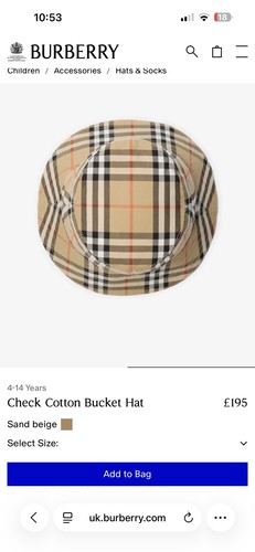 Burberry kids bucket hat - kids, 4-6y
