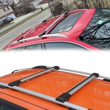 Audi  A4 B7 Avant 2004-2008 for Roof Rack Cross Bars Silver pair Raised Rails