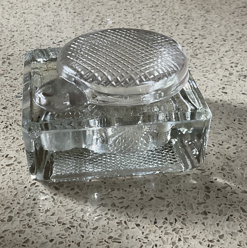 Pressed glass inkwell - glass,