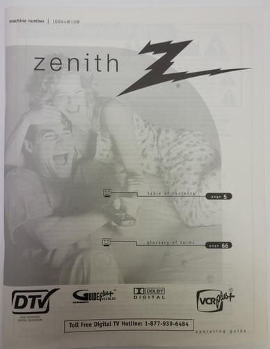 Zenith iqb64w10w crt - zenith,