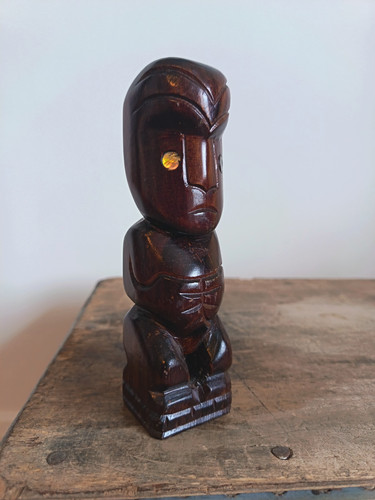 Vintage carved wooden maori - carved,