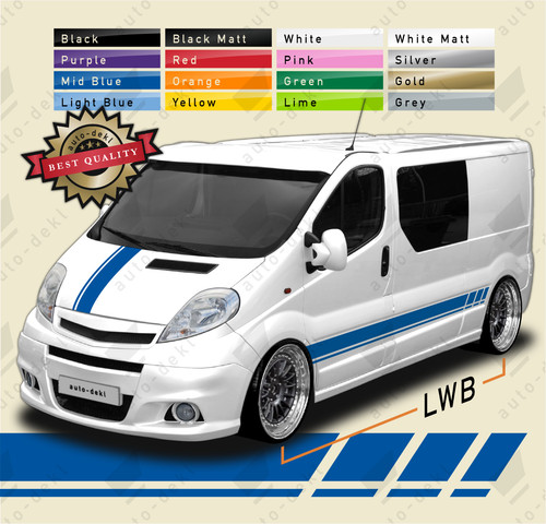 Side stripes bonnet decals - stripes, for