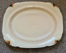 WOODS IVORY WARE ART DECO MEAT PLATTER 16"×12.75"