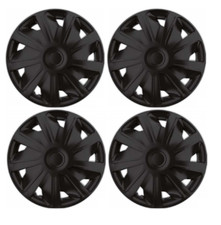 MOTORHOME DEEP DISH WHEEL TRIMS COVER BLACK FULL SET OF 4 HUB CAPS 16" INCH