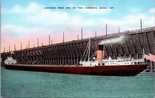 Loading Iron Ship Barge Ore