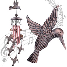 Large hummingbird metal wind - large,