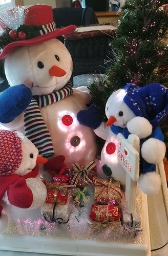 Vtg fiber optic snowmen - vtg,