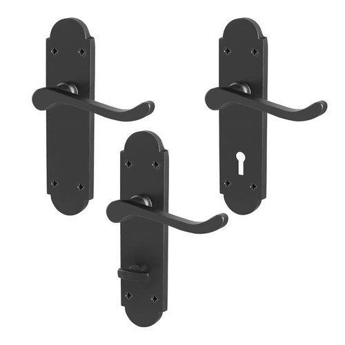 Black victorian scroll - black, door