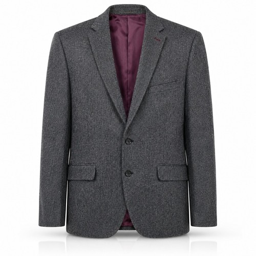 Mens grey herringbone tweed - grey,