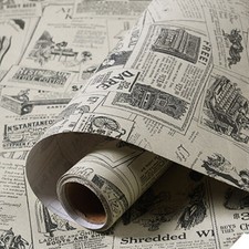 3/6M Vintage Newspaper Wallpaper Self-Adhesive Vinyl Waterproof Contact Paper