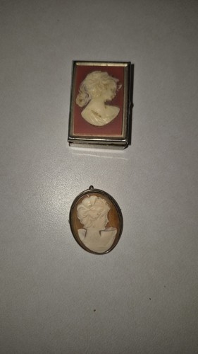 Vintage cameo and - cameo, box
