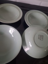 4x Vintage Woods Ware Cereal Bowls Beryl Green -2 Rimmed-6.5"