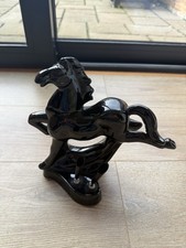 Black Ceramic Horse Pen Holder
