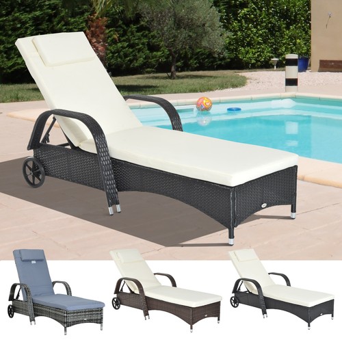 Adjustable rattan sun lounger - sun,