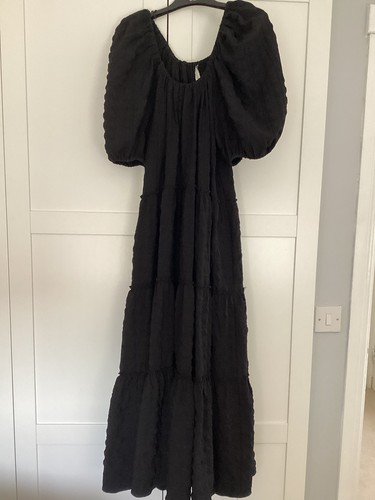 Zara black maxi seersucker