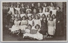 HASTINGS Sussex St Marys School Group 6 Girls RP Postcard c1915