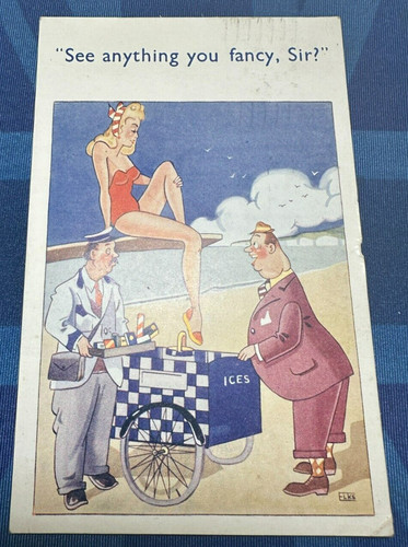 Saucy comic postcard 1952 - postcard,