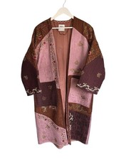 Zara Patchwork Embroidered Quilted Long Light Jacket /Coat Oversize Xs-S RRP£119