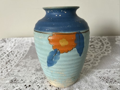 Art deco hand painted - painted, vase