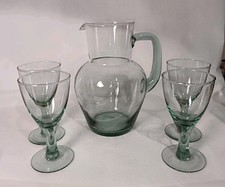 Hand Blown Green Glass Sangria