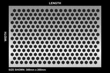 H10 T15 - Custom Size - Hexagonal Perforated Sheet - 3mm thick - No sharp edge