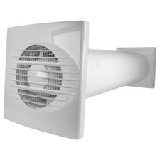 Bathroom Extractor Fan 100mm Vent Kit with External Vent – White Brown Graphite