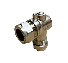 15mm Angled Ballofix Isolation Valve - Chrome