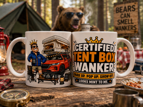 Funny tent box mug - -,