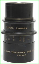 Heavy Ross London Telecentric 6.8/43cm brass lens clean condition