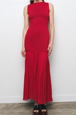 ZARA Red Combined Knit Midi Maxi  Dress Size M REF:4192/034 Bloggers Fave