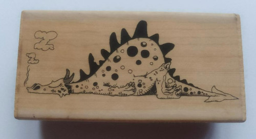 Sleeping dragon rubber stamp - rubber,