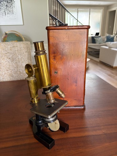 Bausch lomb brass microscope - bausch,