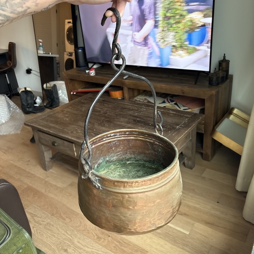 Antique copper cauldron - antique, pot