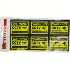 6Pcs Home CCTV Surveillance Security Camera Video Sticker Warning Signs