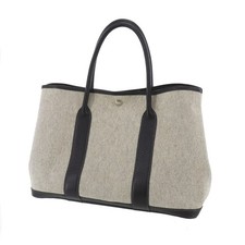 HERMES Garden Party 36 PM Used Tote Handbag Tower Ash Gray Authentic #EH745 S