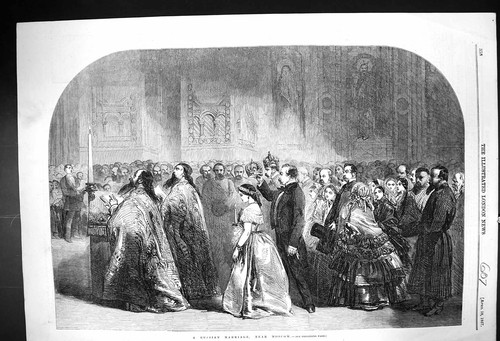 Original old antique print - old,
