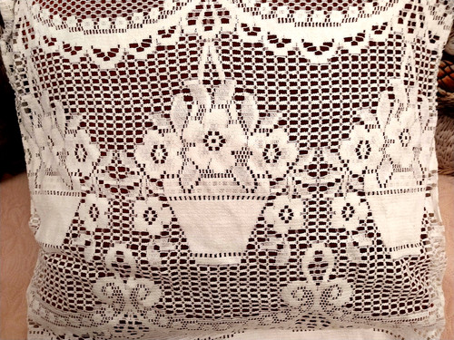Vintage french pictorial lace - vintage,