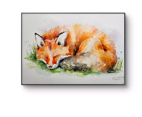 Original fox watercolour - original,