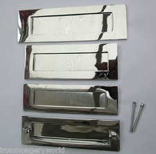 HEAVY SPRUNG SOLID BRASS LETTER BOX POSTAL PLATE COVER VICTORIAN small or Large