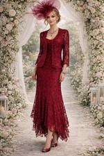 ANN BALON Red Lace Mother of