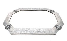 Antique Large Arts & Crafts Metal Pewter Wall Hanging Mantle Mirror c.1920