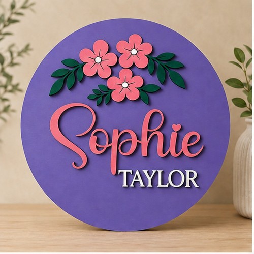 Personalised floral wooden - floral,