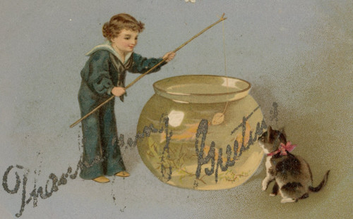 Antique postcard sailor - antique,